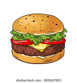 hamburger cartoon