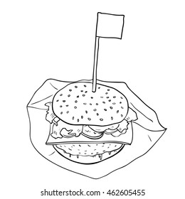 hamburger hand drawn vector illustration doodle sketch