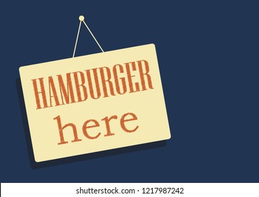 Hamburger here sticker record Vector illustration for design