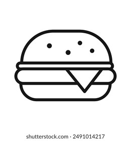 Hamburger icon Black line art vector logo