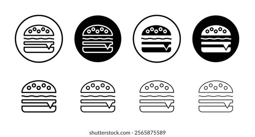 Hamburger icon Black and white outline vector