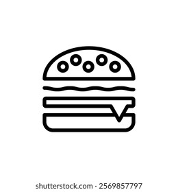 Hamburger icon Black and white outline vector