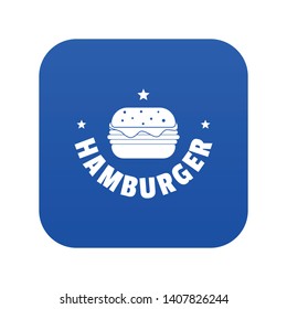 Hamburger icon blue vector isolated on white background