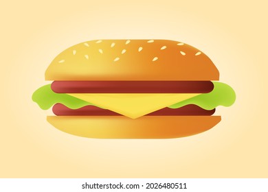 Hamburger icon. Burger icon. Fast food meal. Vector illustration.