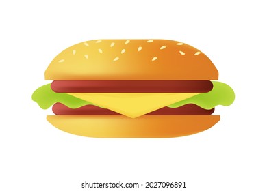 Hamburger icon. Burger icon. Fast food meal. Vector illustration.