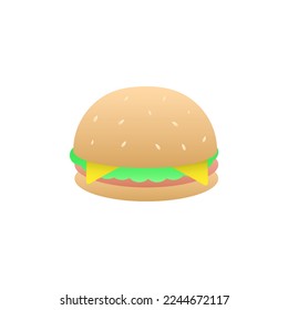 Hamburger Icon. Burger, Fast Food, Junk Food Logo. Vector Illustration. Isolated on White Background.