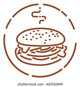 Hamburger icon. Burger, fast food sign. Trendy flat line design. Vector illustration