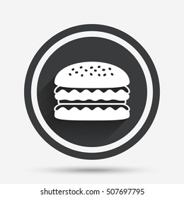 Hamburger icon. Burger food symbol.