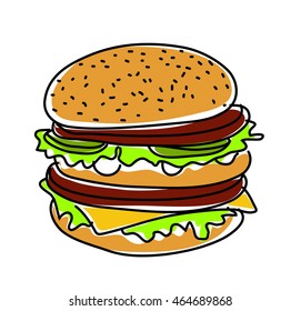 hamburger icon. Burger vector illustration