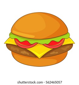Hamburger icon. Cartoon illustration of hamburger vector icon for web design