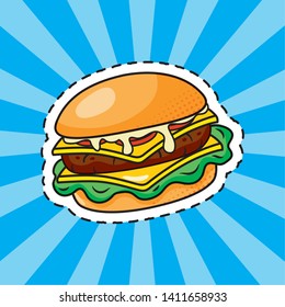 hamburger icon cartoon vector illustration