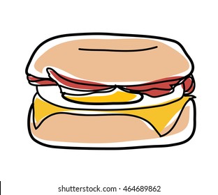 hamburger icon. Cheese burger vector illustration.