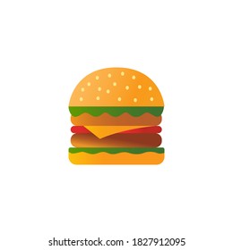 icono de hamburguesa de diseño de ilustración de vector de estilo de color