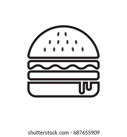 Hamburger icon consists of meat, vegetables and cheese.