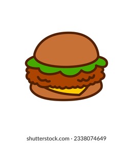 Hamburger-Symbol-Design-flach einzeln auf weißem Hintergrund