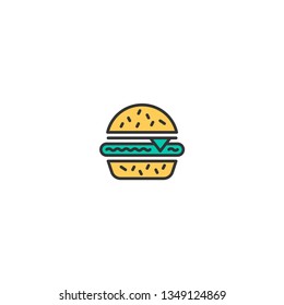 Hamburger icon design. Gastronomy icon vector illustration