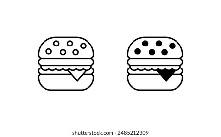 Diseño de icono de hamburguesa con fondo blanco ilustración de stock