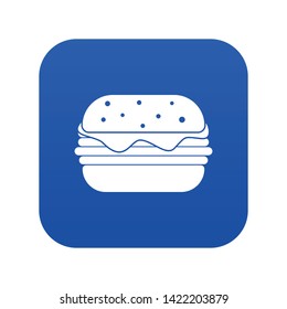 Hamburger icon digital blue for any design isolated on white vector illustration