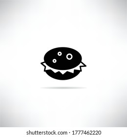 icono de hamburguesa con ilustración vectorial de sombra de caída