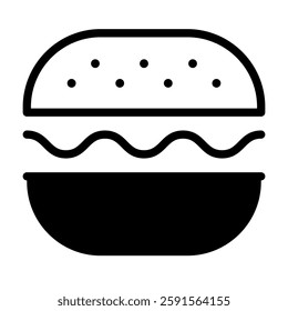 Hamburger icon with editable stroke. Fast Food icon with editable stroke