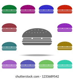 hamburger icon. Elements of University life in multi color style icons. Simple icon for websites, web design, mobile app, info graphics