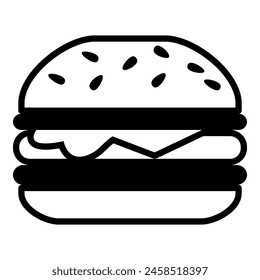 Hamburger icon: fast food and calories concept