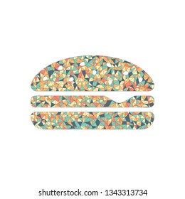 Hamburger icon. Fast food. Colored mosaic with polygons