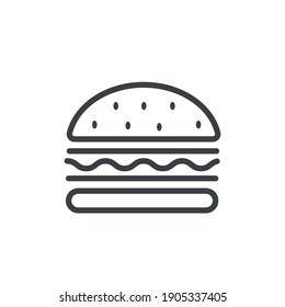 Hamburger icon. Fast food concept. Modern outline on white background