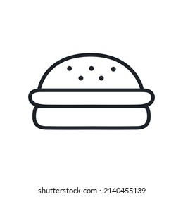 Hamburger icon. Fast food isolated line icons