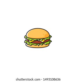 Hamburger icon, fast food, vector
