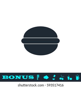 Hamburger icon flat. Black pictogram on white background. Vector illustration symbol and bonus button