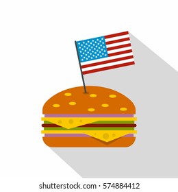 Hamburger icon. Flat illustration of hamburger vector icon for web