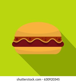 Hamburger icon. Flat illustration of hamburger vector icon for web on lime background