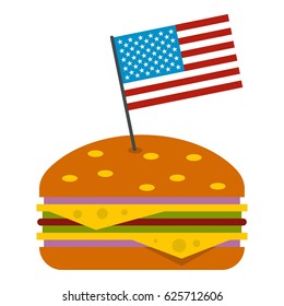 Hamburger icon flat isolated on white background vector illustration