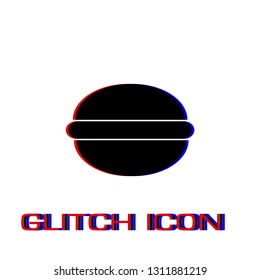 Hamburger icon flat. Simple pictogram - Glitch effect. Vector illustration symbol