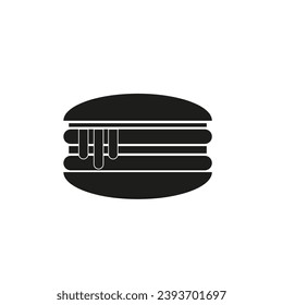 Hamburger icon flat style black color