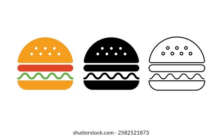 Hamburger. Hamburger icon in flat style isolated on a white background