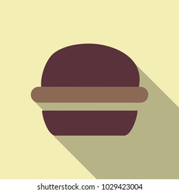 hamburger icon in flat style with long shadow