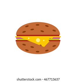 Hamburger icon in flat style on a white background