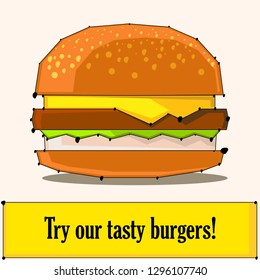hamburger icon. flat style vector illustration. creative style