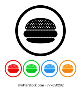 Hamburger Icon in Four Color Variations Vector