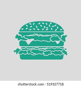Hamburger icon. Gray background with green. Vector illustration.