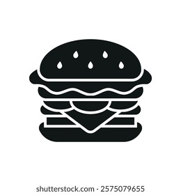 Hamburger icon illustrated in a playful cartoon style bursting with vivid colors and cheerful vibes, making it suitable for kid-friendly content, casual games, and fun branding projects