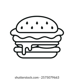 Hamburger icon illustrated in a playful cartoon style bursting with vivid colors and cheerful vibes, making it suitable for kid-friendly content, casual games, and fun branding projects