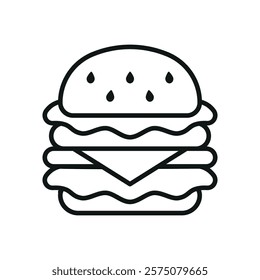 Hamburger icon illustrated in a playful cartoon style bursting with vivid colors and cheerful vibes, making it suitable for kid-friendly content, casual games, and fun branding projects