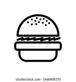Hamburger icon illustration. Burger sign for mobile concept and web design. Cheeseburger vector icon .