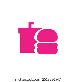 Hamburger Symbolgrafik. Flaches Design eps 10. Fast Food Restaurant Logo Illustration Element Design. Logo-Emblem des Restaurants