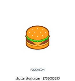 icono de hamburguesa aislado en segundo plano. Símbolo, logotipo. Ilustración del vector