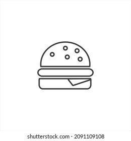 Icono de Hamburger aislado en fondo blanco, perfecto para iconos y logos