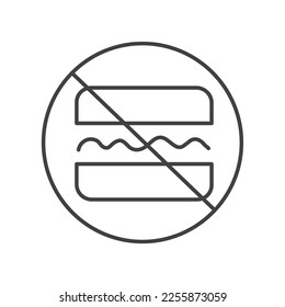 Icono de Hamburguesa aislado en fondo blanco